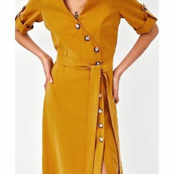 NWT ZARA MUSTARD SHIRT DRESS 7385/130 - Picture 4 of 6
